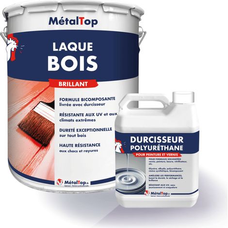 Laque Bois - Blanc de sécurité - RAL 9003 - 5 L - Métaltop (1/5)