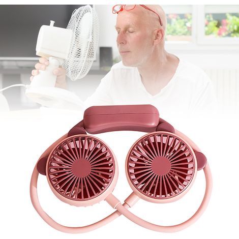 Mini-Nackenventilator, flexibel, USB-wiederaufladbar, tragbar, 2 Geschwindigkeitsstufen, Taro-Lila, ABS (1/5)