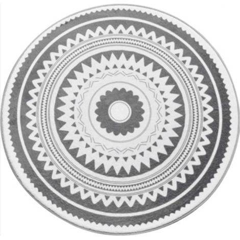 Tapis de bain rond 60x60cm antidérapant et doux pour salle de bain, chambre et salle de jeux (1/4)