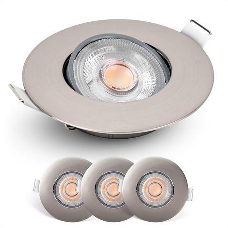Lot de 3 Spot encastrable, Dimmable, LED 4,9W, Blanc chaud 2700K, Orientable 50°, Intérieur