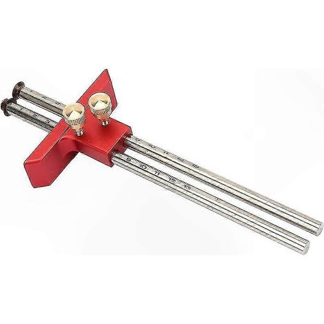 Tracer à double tête en acier inoxydable pour menuiserie, réglet de marquage précis pour ébénisterie, fabrication d'armoires et projets bois industriels. (1/5)