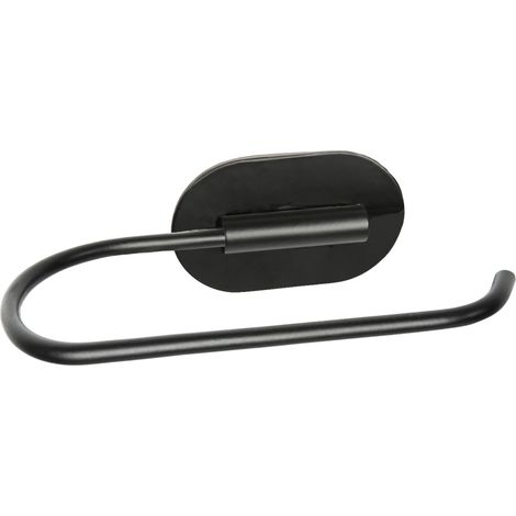 SEPIO Dérouleur papier WC toilette noir auto-adhésif en acier inoxydable 13,5 x 6,5 x 4 cm (1/5)