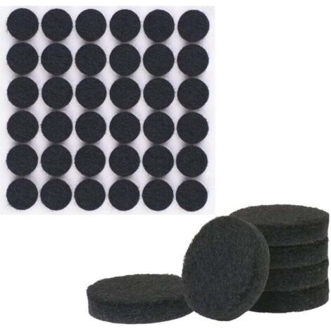 BUNTHAUS PA 108 patins en feutre, patins de protection en feutre auto-adhésif noir de 15 mm, 5 mm d'épaisseur, patins pour pieds de meubles, adaptés aux pieds de meubles (ronds, 15 mm). (1/4)