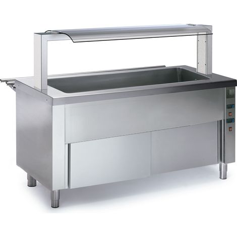 Self Bain-Maire Sec en Acier Inoxydable avec Réserve Chauffante - Capacité GN de 3 à 6 - Distform