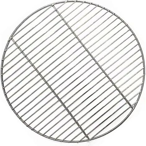Grille ronde en acier inoxydable pour barbecue, camping, cuisson en maille, 43 cm de diamètre, construction soudée durable, (1/3)