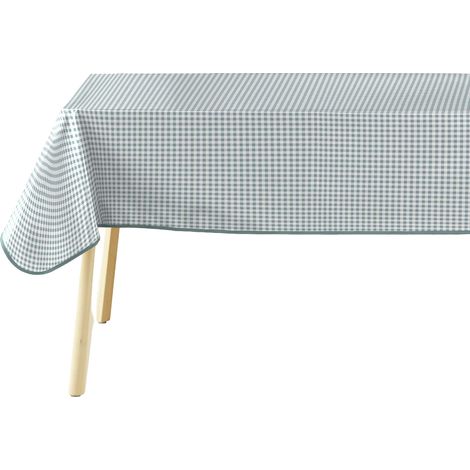 Rechteckige Tischdecke MINI VICHY SALBEI, 140 x 240 cm, salbeigrünes Karomuster (1/4)