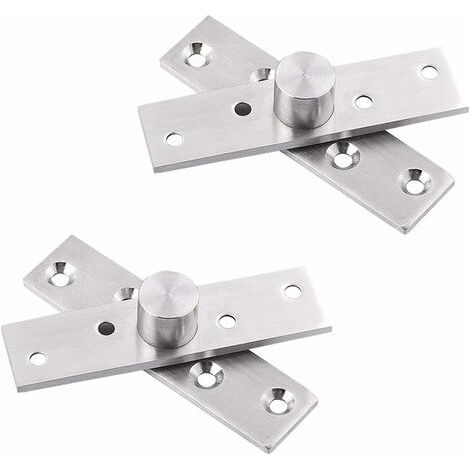 360 Grad drehbares Türscharnier, 2 Edelstahl-Tür-Mittelstift-Drehscharniere, robuste, verdeckte drehbare Türscharniere mit Befestigungsschrauben (75 x 17 mm)