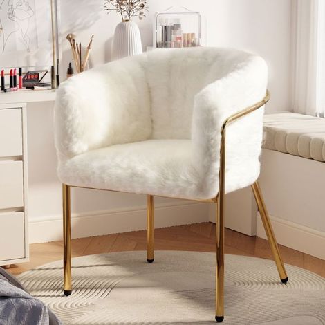 Chaise de salle à manger single, assise rembourrée velours Chaise rembourrée, dossier ergonomique, structure métal, style luxe léger (1/5)