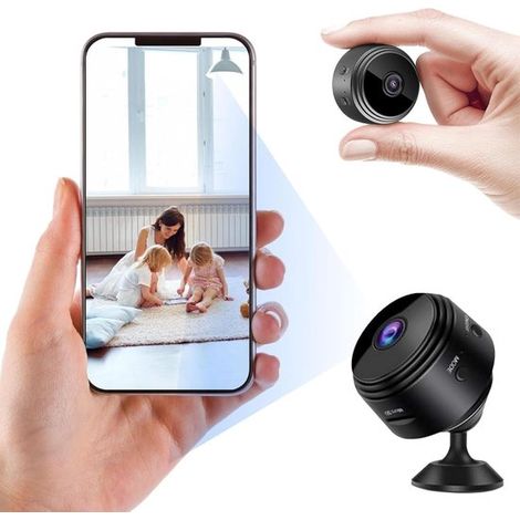 Cámara de seguridad WiFi genérica 1080P HD para interiores y exteriores，Cámara de seguridad portátil con visión nocturna infrarroja (1/2)