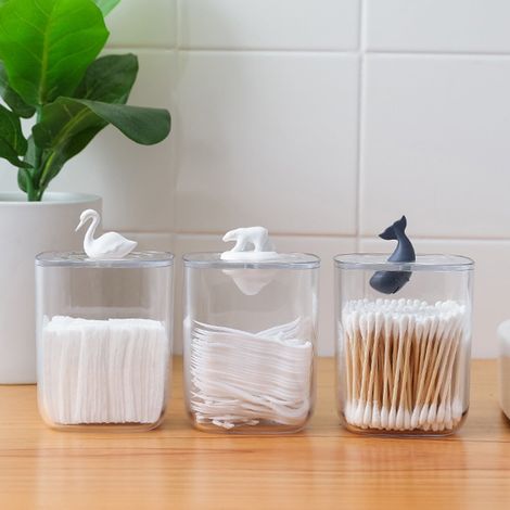 Boîte De Rangement Métallique - Étanche Et Antipoussière - Pour Cotons Tiges Coton Démaquillant Et Petits Objets - 1 Pièce (1/5)