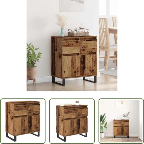 vidaXL Buffet salle à manger -  Buffet Bois Ancien 60 x 35 x 70 cm Bois d'ingénierie et fer (1/5)