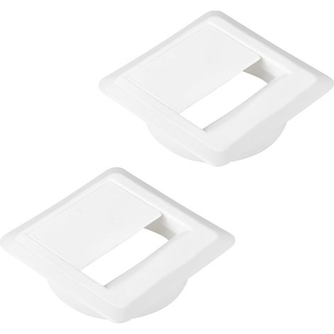 2 Stück CAVO Kabeldurchlässe (70 x 70 mm, Höhe 18,3 mm, 60 mm Durchmesser, weiß)