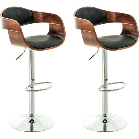 2er Set Barhocker Kingston Kunstleder walnuss/schwarz (1/5)