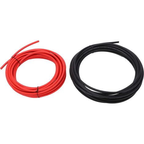 Fil de panneau solaire 2 pièces, manchon XLPE, cuivre étamé, double isolation, résistance à la température, câble PV 6 mm², 20 m/65,6 pieds (10 m/32,8 pieds chacun) (1/5)