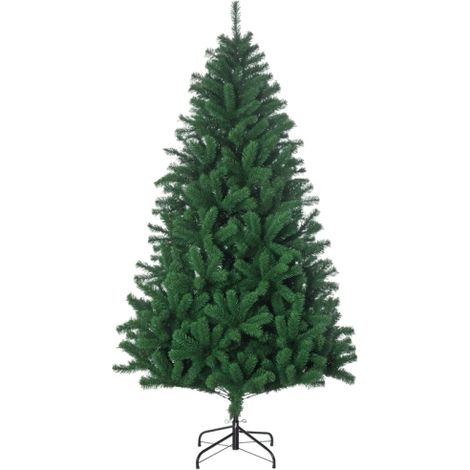 Árbol de Navidad artificial de 1,8 m, abeto, 1000 ramas, base metálica, PVC verde, Ø120 x 180 cm (alto). Disponible en tienda. (1/5)