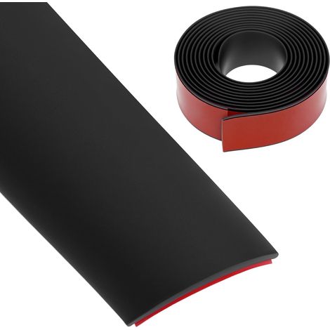 Barre de seuil autocollant 3 m, noir, 4 cm de large, bande de recouvrement flexible en PVC pour sols et espaces entre carrelages (1/5)