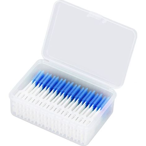Brossettes Interdentaires Jetables, Lot de 160, Bleu, Soie Dentaire Souple pour Soin Bucco-dentaire Adultes Enfants