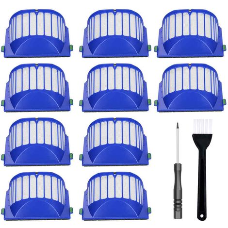 Filtre Roomba Serie 600 - Compatible Modèles 536 À 695 - Kit 10 Pièces + Brosse + Tournevis (1/5)