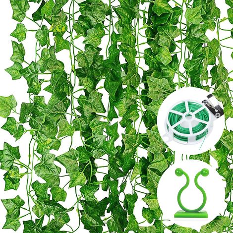 Lierre Artificiel 12 Pièces Plante Artificielle Exterieur Interieur Faux Lierre Plante Artificielle Tombante pour Decoration Chambre Cuisine Patio Mariage (1/5)