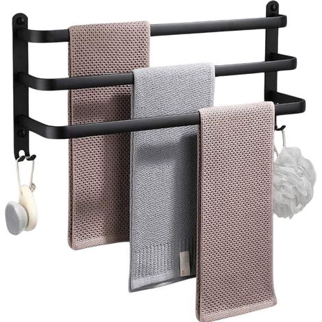 Porte-serviettes mural acier inoxydable pour salle de bain (1/5)