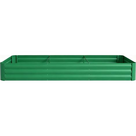 Orto rialzato 240x120x30 cm in acciaio zincato verde con bordo di sicurezza FloraGrace (1/5)