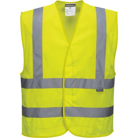 Chaleco de alta visibilidad con tirantes y dos bandas - Amarillo - Talla 4X/5X (1/2)