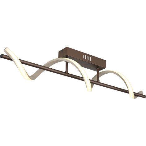 Globo Spiro Plafonnier semi-encastré LED café mat 3000K (1/5)