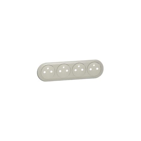 Legrand 068414 - Enjoliveur céliane Prise 4 x 2p+t surface précablée compacte - titane (1/2)