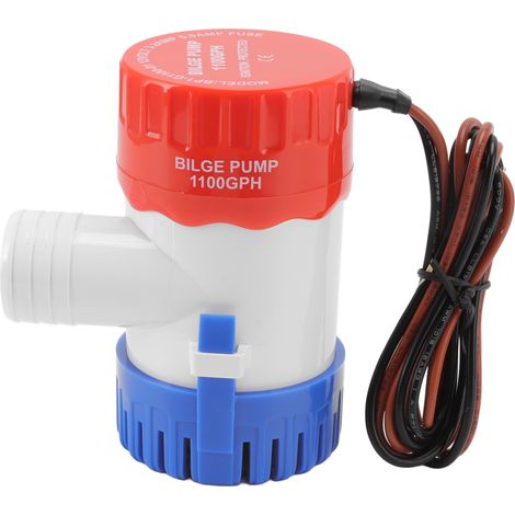 Pompe de cale non automatique avec moteur refroidi par eau, pompe à eau marine submersible pour piscine, spa et bateau, 1100 GPH, 12 V (1/5)