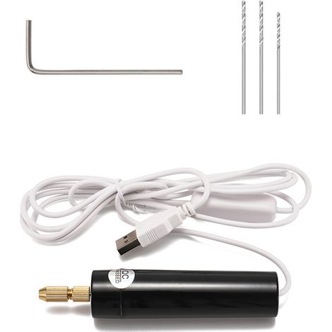 Machine à meuler USB Mini perceuse électrique à main outil de perçage pour travail manuel pose d'oeillets dispositif de poinçonnage forme stylo