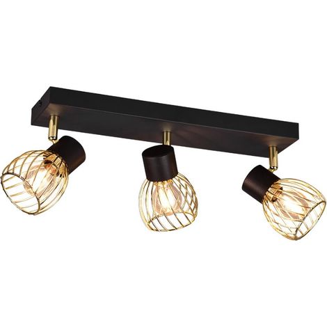 Plafonnier spot ARDON métal noir/or 3xE14 dimmable RL (1/5)