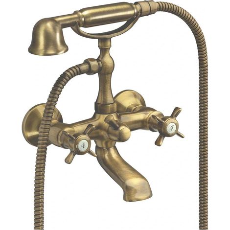 Wannenarmatur mit Duschset, Antik-Bronze, Serie VICTORIAN BRONZO