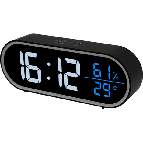 Digitaler Spiegelwecker, LED-Digitaluhr, große Zeit-/Temperaturanzeige