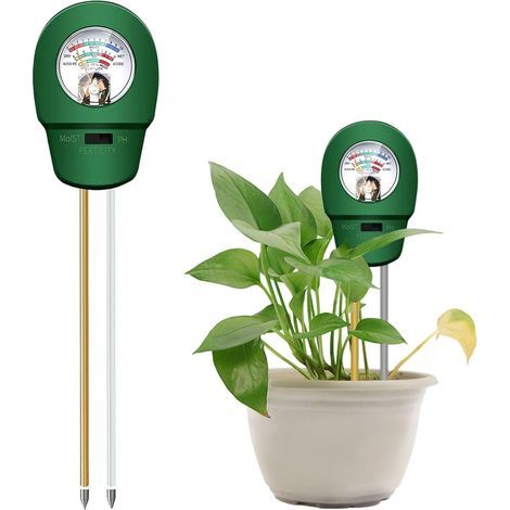Testeur Humidité Plante, Testeur de Sol 3 en 1 pour Sol Humidité/Fertilité/pH, pour Entretien Plantes, Soil Moisture Meter Soil Tester pour Jardin, Pelouse, Ferme, Intérieur et Extérieur (1/5)