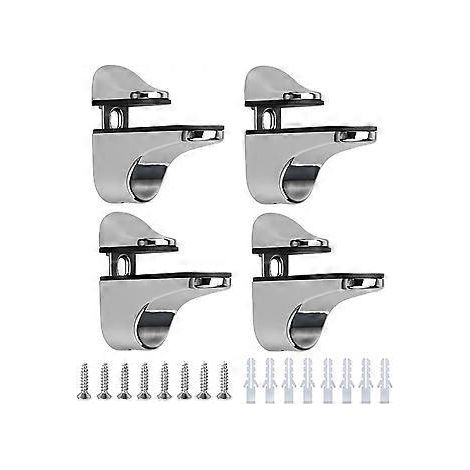 Pices Support de Tablette en Verre,Rglables Alliage de Zinc Poli Salle de Bains tagre en Verre pour Le Verre Et Les Planchers En Bois Jusqu' 3-23 mm