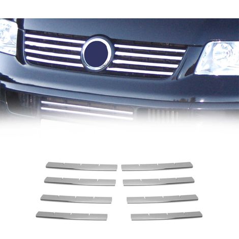 OMAC Moulure de Grille de Calandre Compatible avec VW T5 Transporter 2003-2010, Garniture Baguette de Calandre en Acier Inoxydable Argent (1/5)