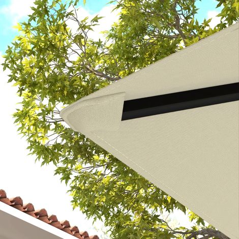 Toit de pavillon de jardin 3x3 m avec 8 trous de drainage, en tissu Oxford 600D, blanc crème (1/3)