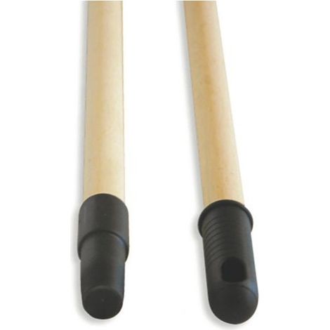 Manico per scopa in legno diametro 24 mm con attacco a vite lunghezza 1,30 m