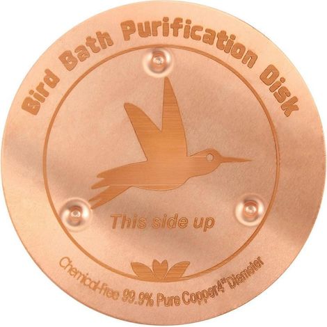 Disque de purification pour bain d'oiseaux avec support à quatre points d'appui. Eau propre et saine pour bain d'oiseaux et bassine d'extérieur. (1/5)