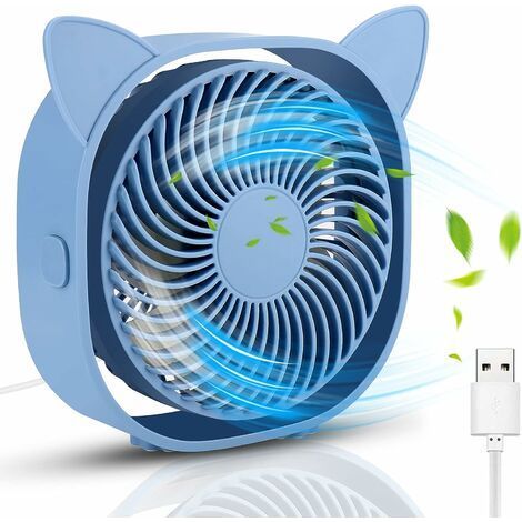 1 Ventilateur de table, Portable,, 3 vitesses, Rotation 360°, USB, Maison, Bureau, Camping (1/5)
