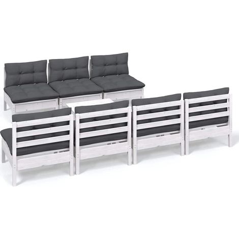 Maison Exclusive - 8-tlg. Garten-Lounge-Set mit Anthrazit Kissen (1/5)