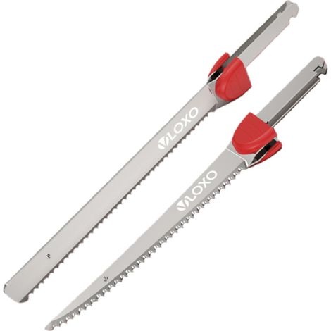 Couteau électrique sans fil 2 lames acier inoxydable, rechargeable USB, pour viande, poisson, pain (1/5)