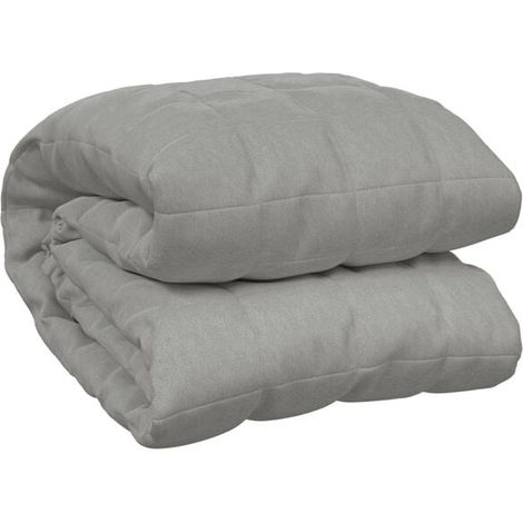 Couverture lestée grise, 138 x 200 cm, 6 kg, en tissu (1/5)