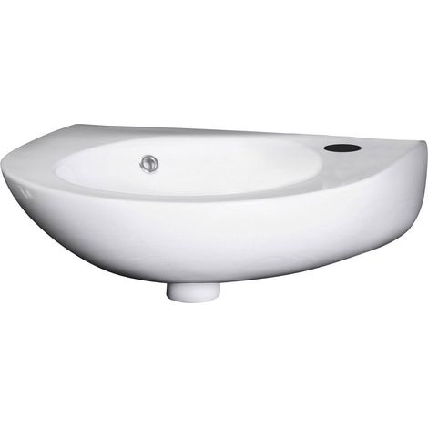Nuie Melbourne Rounded Wall Hung Cloakroom Basin 350mm Wide - 1 Tap Hole (1/3)