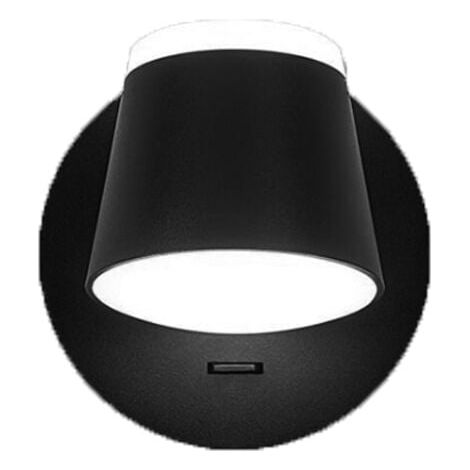 Lámpara de noche negra, aplique de pared para dormitorio, lámpara de pared LED para interiores, escaleras, aplique de pared, cabecero, interruptor para garajes, pasillos, hoteles, iluminación de pared (1/5)