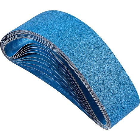 Bande Abrasive, 100 x 915 mm, Bande de Ponceuse, 2 de Chaque Grain 40, 60, 80, 120, 240, 10 PCS Bandes Abrasives Mixtes en Zircone pour Ponceuses à Bande, Polissage de Métaux, Acier Inoxydable (1/5)