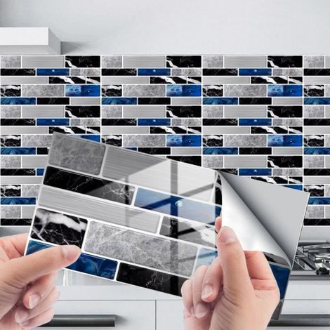 Autocollant effet carrelage mural pour décoration intérieure, dosseret auto-adhésif, carreaux autocollants pour salon, cuisine (1/4)