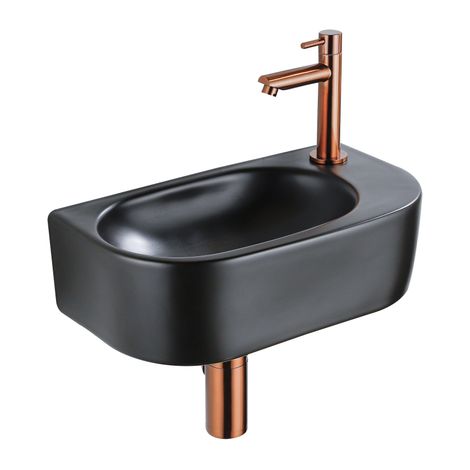Fugaflow Efficiente Pietra Ensemble de fontaine - 40x21,5x12cm - droite - lisse - demi-ronde - 1 trou de robinet - céramique - robinet de fontaine