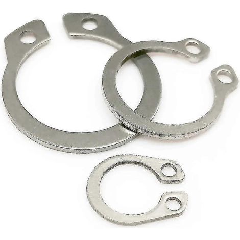 25-26 10/25/50 pièces M3 à M40 Acier inoxydable 304 Noir Acier au manganèse 65mn Circlip externe type C pour arbre