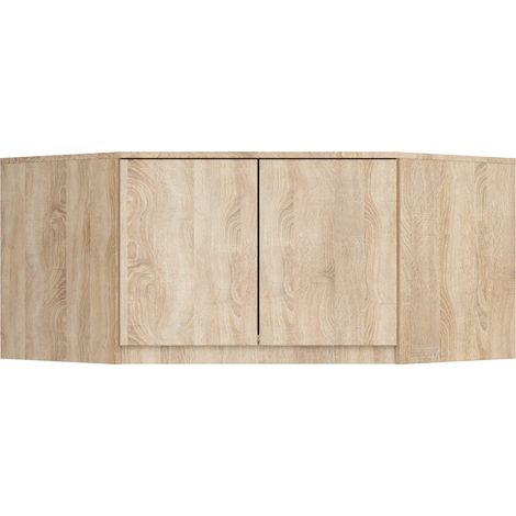 Schrankaufsatz S100 Sonoma Eiche 100 cm 2 Türen 3 Regalböden B100xH55xT50 cm (1/5)